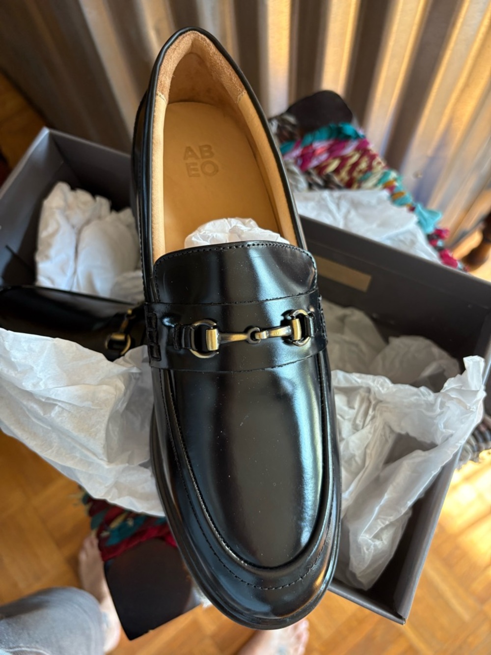 Abeo Black Leather Bit Loafers